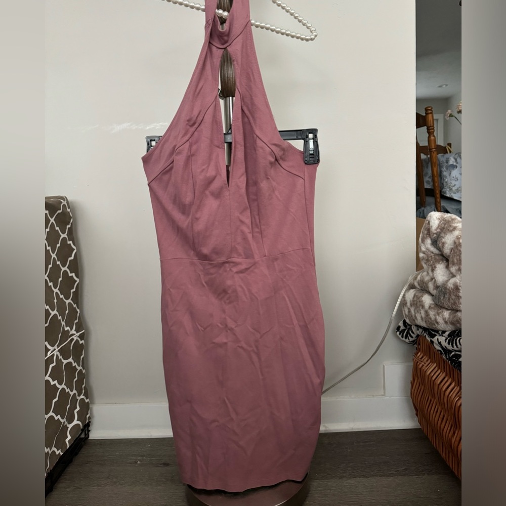 Charlotte Russe mauve chocker neck bodycon dress